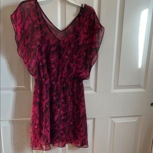 Express Pink and Burgundy Mini Dress